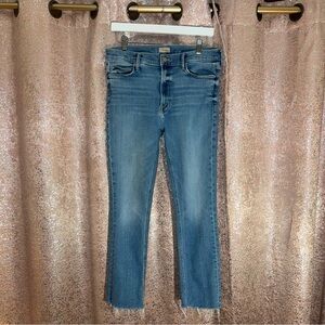 MOTHER Denim The Misrise Dazzler Ankle Fray